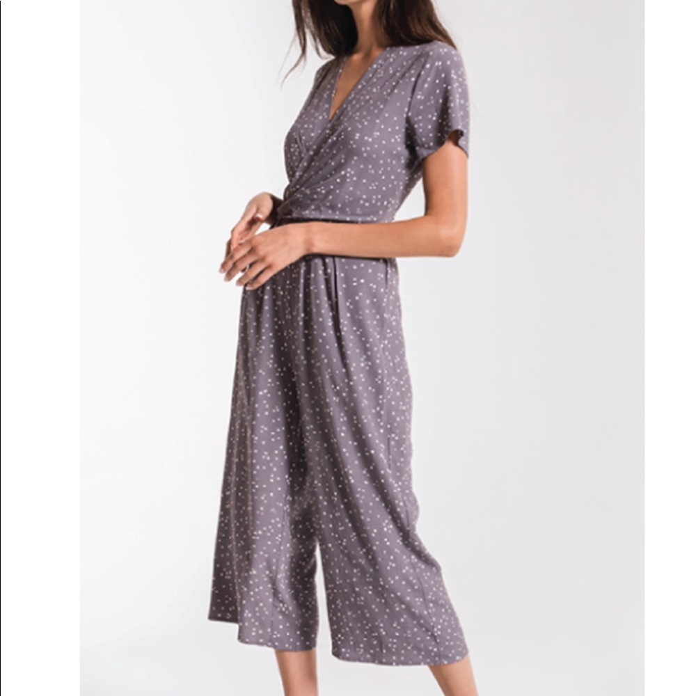 Lavender polka dot jumpsuit
